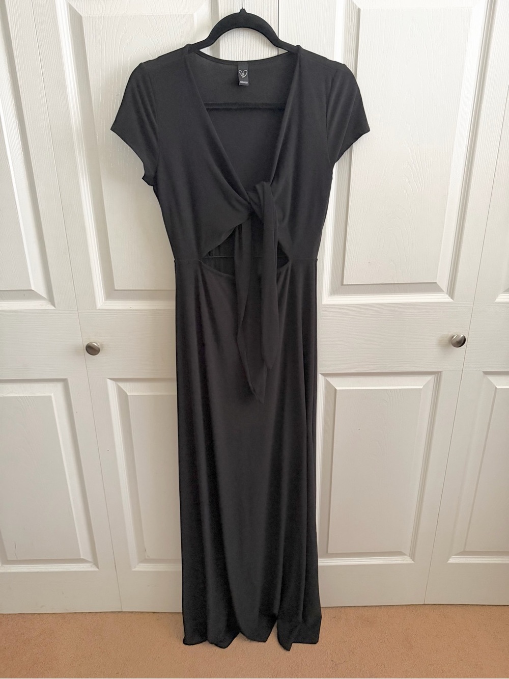 Windsor Black Tie-Front Maxi Dress